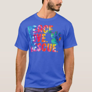 Peace Liebe Rescue Hund Lover Eltern Adoptiert Kra T-Shirt