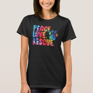 Peace Liebe Rescue Hund Lover Parent Adoptiert Gef T-Shirt