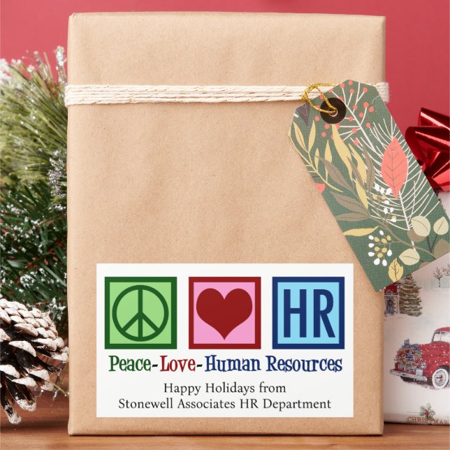 Peace Liebe Resources Human Resources Custom HR We Rechteckiger Aufkleber (Feiertag)