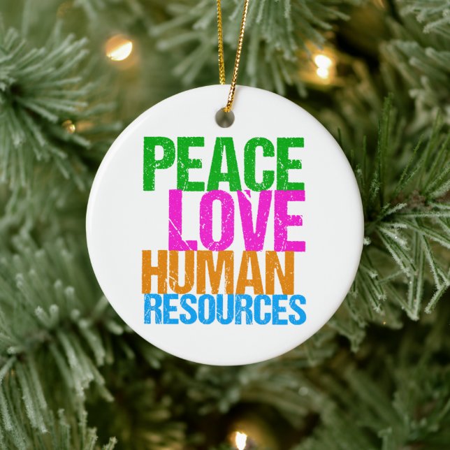 Peace Liebe Resources Human Resources HR Weihnacht Keramik Ornament (Baum)
