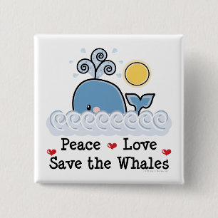Peace Liebe Rette Whales-Taste Button