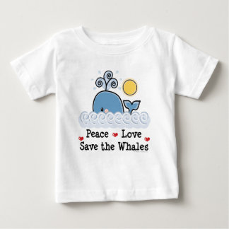 Peace Liebe Rettete Whales Säugling Long Sleeve T- Baby T-shirt