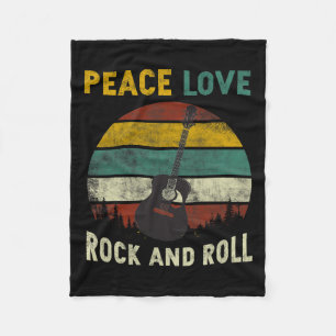 Peace Liebe Rock & amp: Roll Guitar Player Gitarri Fleecedecke