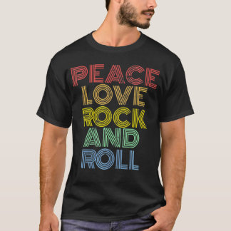 Peace Liebe Rock and Roll Distressed Rock Concept  T-Shirt