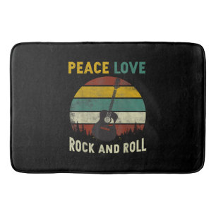 Peace Liebe & Rock & Roll Guitarist V Badematte