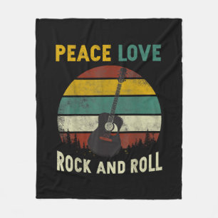 Peace Liebe & Rock & Roll Guitarist V Fleecedecke