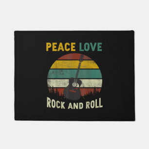 Peace Liebe & Rock & Roll Guitarist V Fußmatte