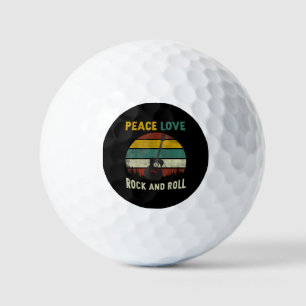 Peace Liebe & Rock & Roll Guitarist V Golfball