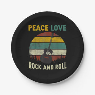 Peace Liebe & Rock & Roll Guitarist V Pappteller