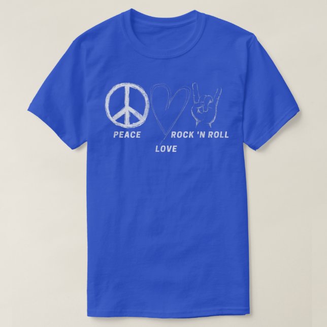 Peace Liebe Rock'n'Roll Hippie Music Lover Konzert T-Shirt (Design vorne)