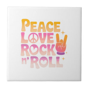 Peace Liebe Rock'n'Roll - Music-Inspiriert Typogra Fliese