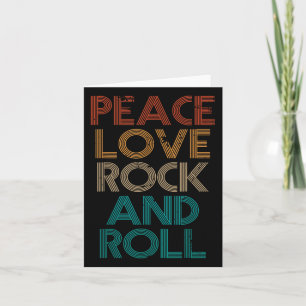 Peace Liebe Rock'n'Roll T-Shirt Vintag Band Rock C Karte