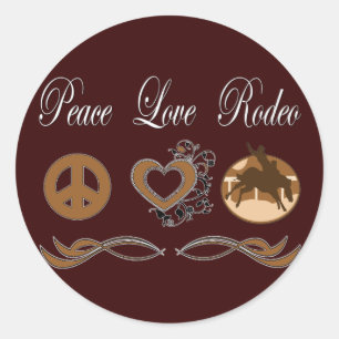 Peace Liebe Rodeo Runder Aufkleber