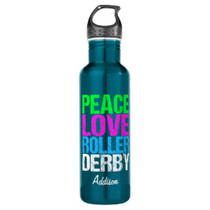 Peace Liebe Roller Derby Edelstahlflasche
