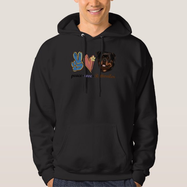 Peace Liebe Rottweiler 10 Hoodie (Vorderseite)