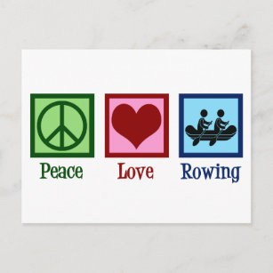 Peace Liebe Rowing Team Niedliche Crew Rowers Postkarte