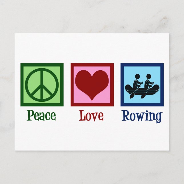Peace Liebe Rowing Team Niedliche Crew Rowers Postkarte (Vorderseite)