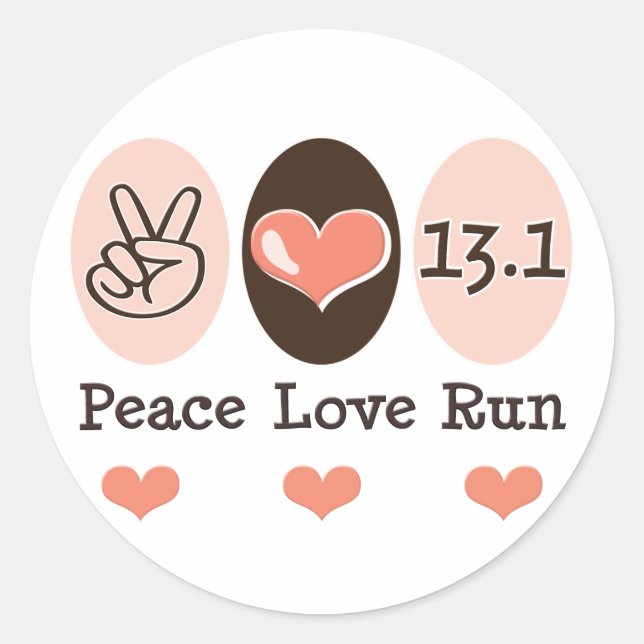 Peace Liebe Run 13.1 Half Marathon Sticker (Vorderseite)