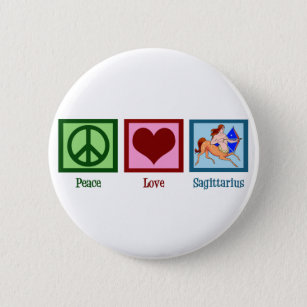 Peace Liebe Sagittarius Button