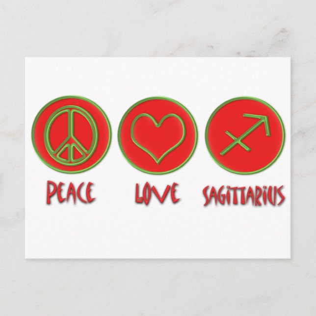 Peace Liebe Sagittarius Postkarte (Vorderseite)