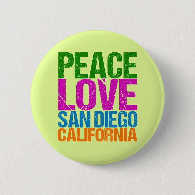 Peace Liebe San Diego Button (Vorderseite)