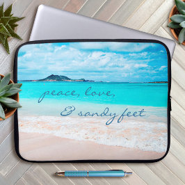 Peace Liebe Sandy Feet Hawaii Tropical Beach Foto Laptopschutzhülle