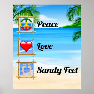 Peace Liebe Sandy Feet Poster