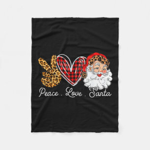 Peace Liebe Santa Leopard Buffalo Weihnachten 2021 Fleecedecke