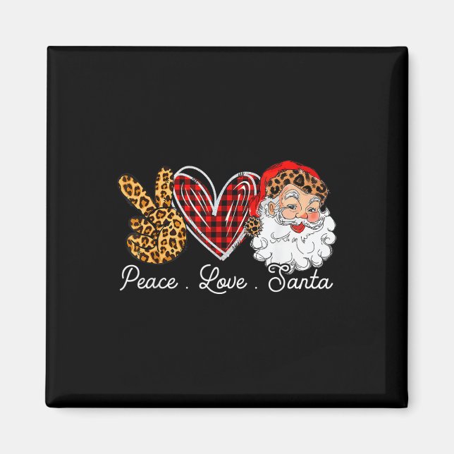 Peace Liebe Santa Leopard Buffalo Weihnachten 2021 Magnet (Vorne)