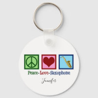 Peace Liebe Saxophon Niedlich Monogram Blue