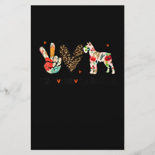 Peace Liebe Schnauzer Funny Gift Dog Lover Briefpapier