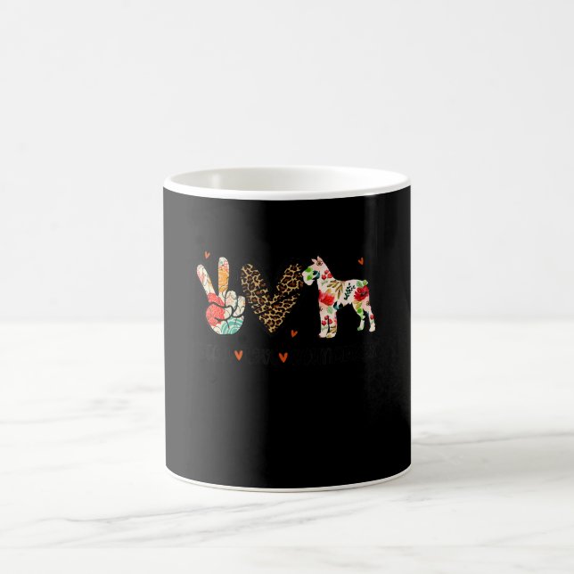 Peace Liebe Schnauzer Funny Gift Dog Lover Kaffeetasse (Mittel)