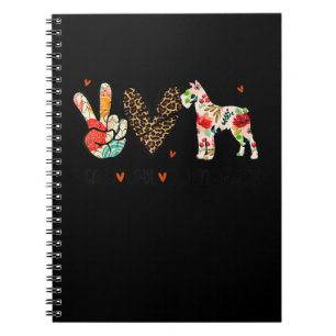 Peace Liebe Schnauzer Funny Gift Dog Lover Notizblock