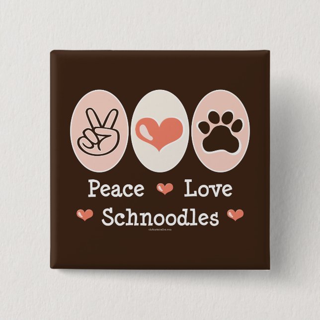 Peace Liebe Schnoodles Button (Vorderseite)