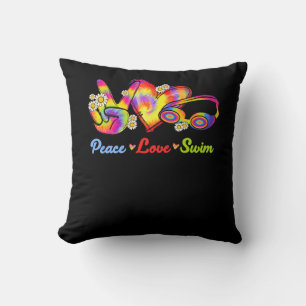 Peace Liebe Schwimmen Schluchten Gefärbte Krawatte Kissen