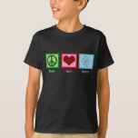 Peace Liebe Science Atom Model Kids T-Shirt<br><div class="desc">Coole Kinder T - Shirt für einen Wissenschaftler oder nur einen Geek dieser Liebe,  um zu lernen,  wie die Welt funktioniert. Niedliche Peace Liebe Science Kindertee mit einem Friedenszeichen,  Herz und Atom-Modell.</div>