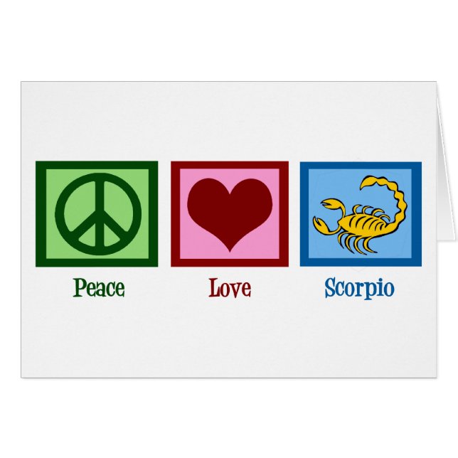 Peace Liebe Scorpio Card (Vorderseite (Horizontal))
