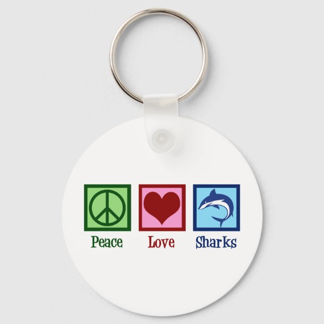 Peace Liebe Sharks Schlüsselanhänger (Vorderseite)