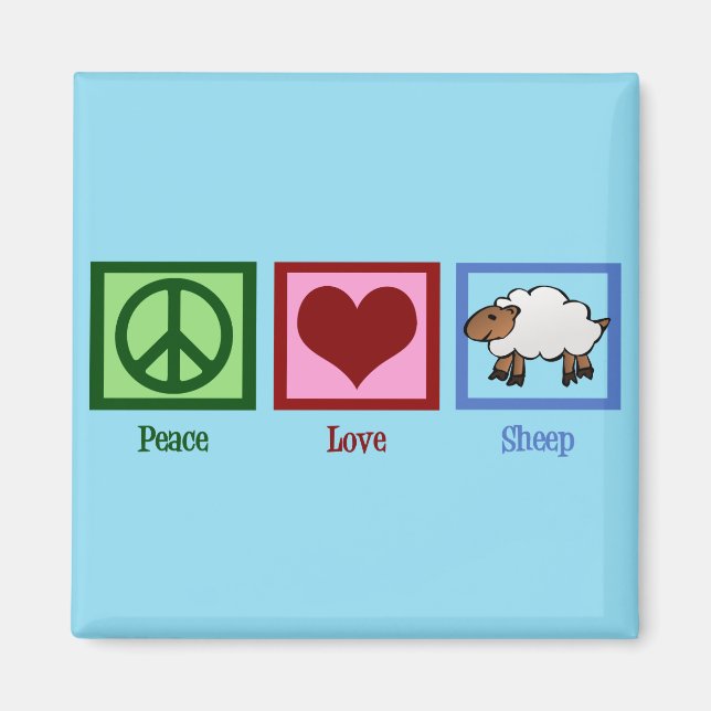 Peace Liebe Sheep Magnet (Vorne)
