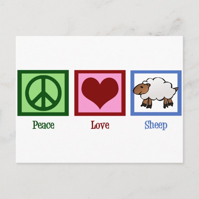 Peace Liebe Sheep Postkarte (Vorderseite)