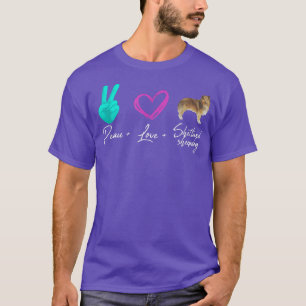 Peace Liebe Shetland Sheepdog Funny Dog Owner  T-Shirt