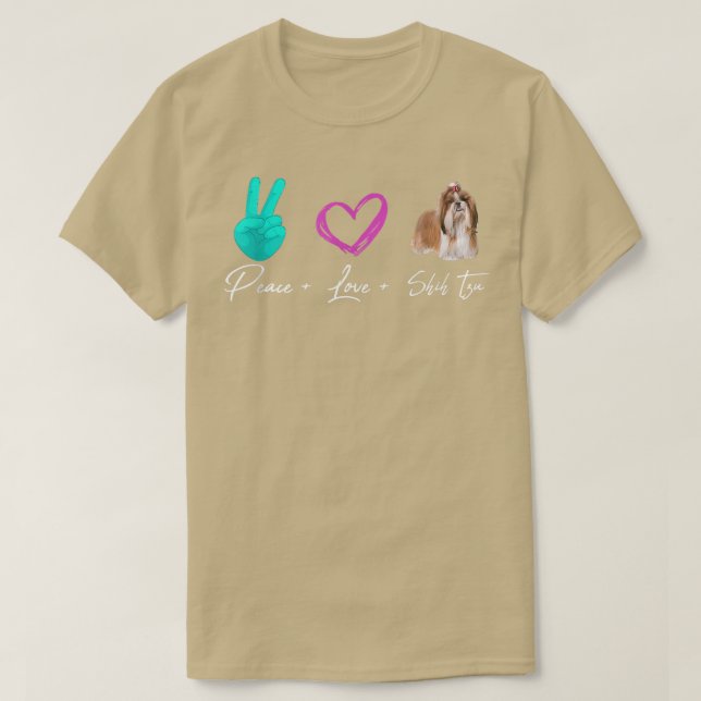 Peace Liebe Shih Tzu Funny Dog Owner  T-Shirt (Design vorne)