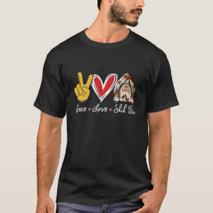 Peace Liebe Shih Tzu Funny Shih Tzu Dog Lover Dog T-Shirt