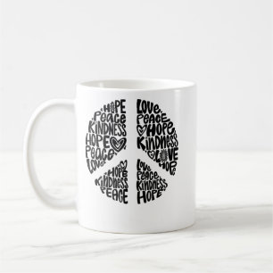 PEACE LIEBE Shirt 60er 70er Gefärbte Krawatte Hipp Kaffeetasse