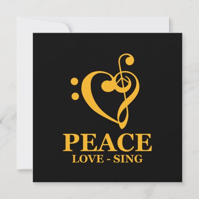 Peace Liebe Sing Choir Chorus Chormusik Clef Gif Einladung (Vorderseite)
