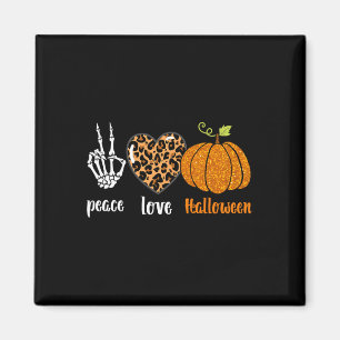 Peace Liebe Skeleton Fall Pumpkin Leopard Hallowee Magnet