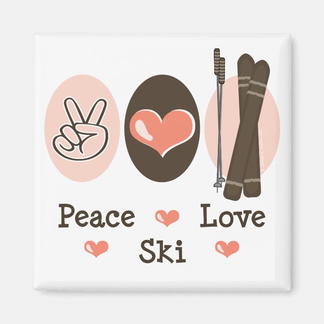 Peace Liebe Ski Magnet (Vorne)