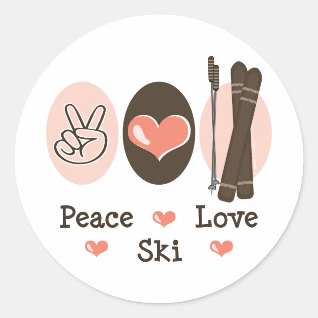 Peace Liebe Ski Stickers (Vorderseite)