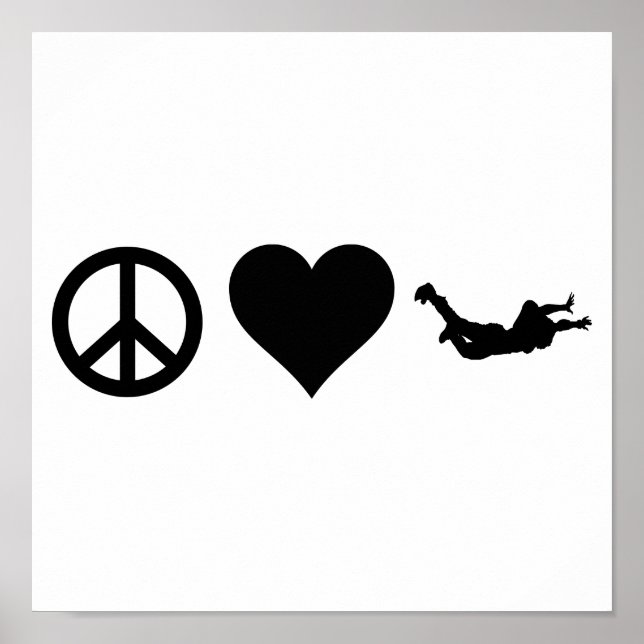 Peace Liebe Skydiving Poster (Vorne)