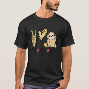 Peace Liebe Sloths Hand Gebärdenherz Funny Sloth H T-Shirt